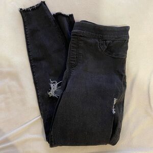 Spanx distressed black jean